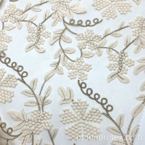 Bicolour floral de malha nylon bordado tecido malha de rede